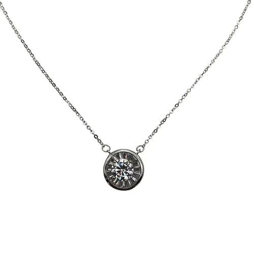 Zircon Necklace, Circle Necklace, Choker Necklace