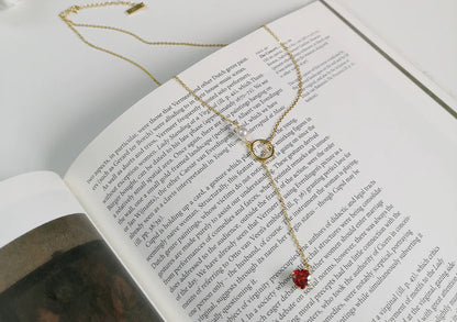 Heart Necklace, Choker, and Pearl Chain Necklace